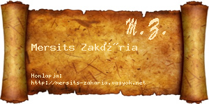 Mersits Zakária névjegykártya